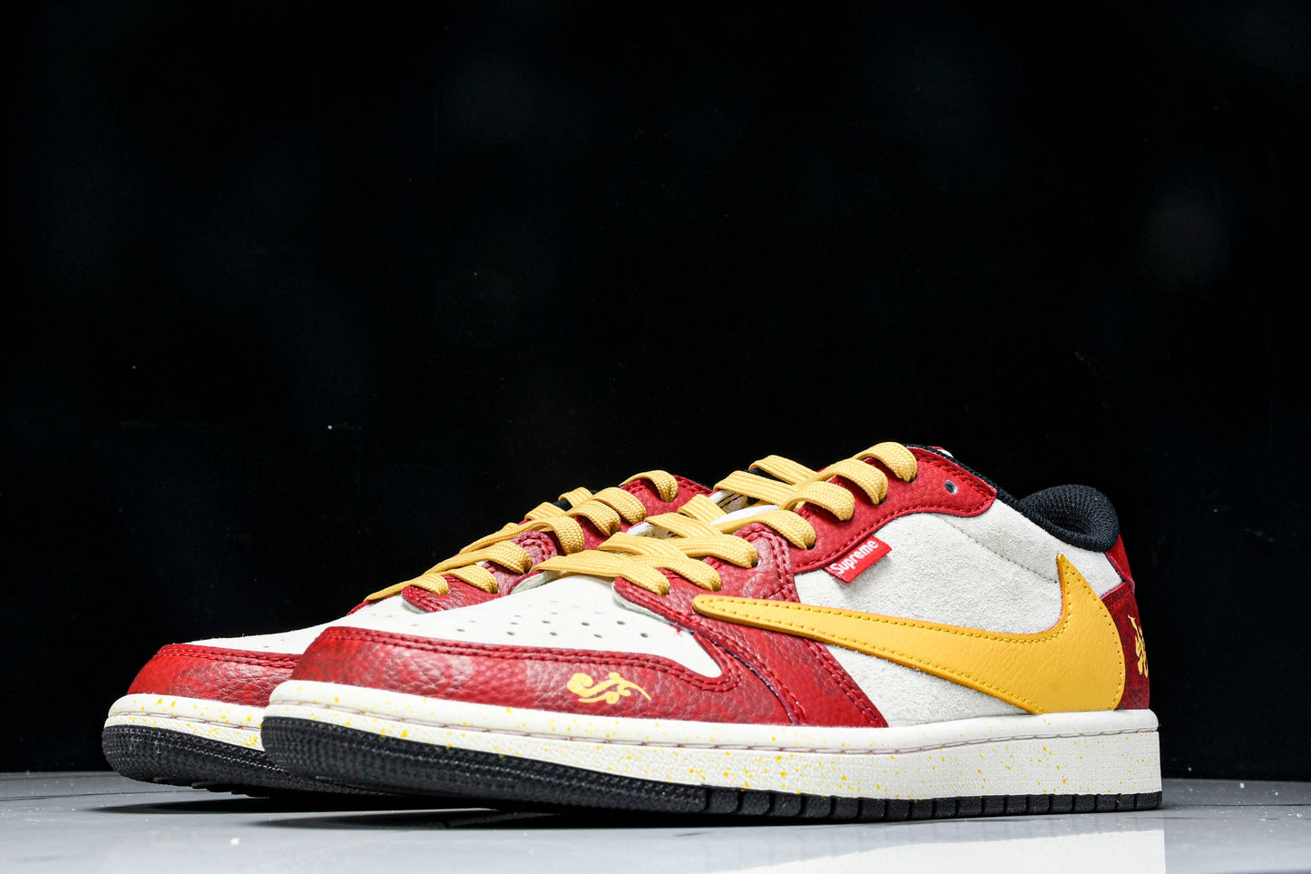 Travis Scott AJ1 Low x Year of The Snake x Supreme 'Red Yellow' (Custom)