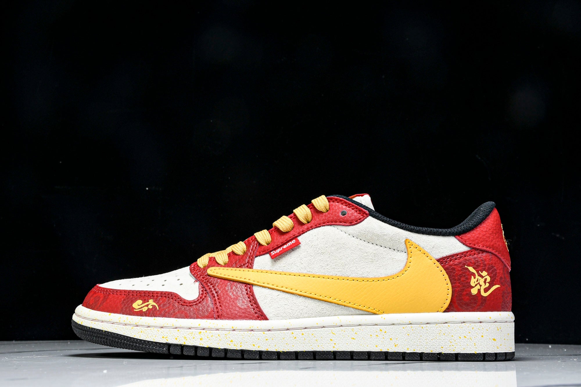 Travis Scott AJ1 Low x Year of The Snake x Supreme 'Red Yellow' (Custom)