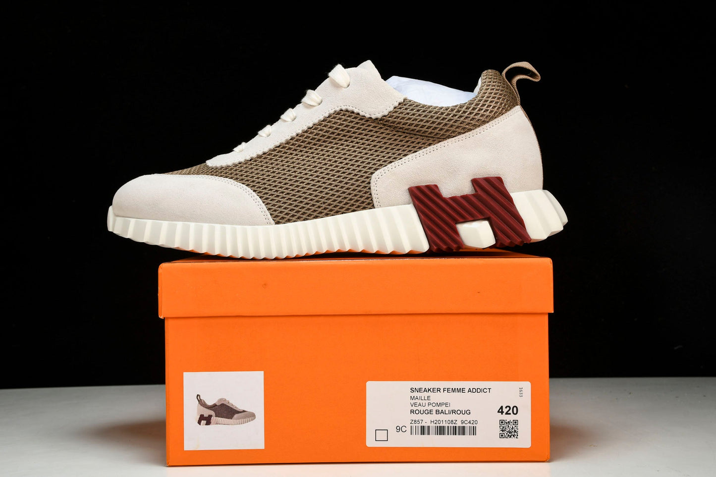 Нermès Bouncing Sneaker 'Beige Argile Blanc'