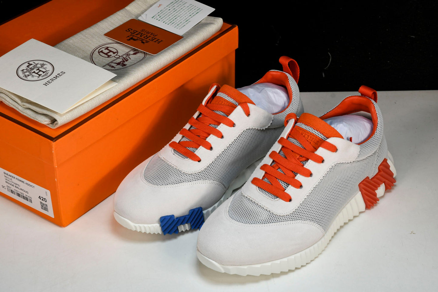 Нermès Bouncing Sneaker 'Blanc Orange Bleu'