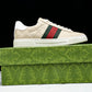 Guссi Ace Web 'Embossed Beige Monogram'
