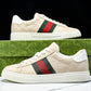 Guссi Ace Web 'Embossed Beige Monogram'