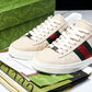 Guссi Ace Web 'Embossed Beige Monogram'