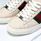 Guссi Ace Web 'Embossed Beige Monogram'