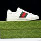 Guссi Ace Web 'Embossed White Monogram'