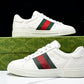 Guссi Ace Web 'Embossed White Monogram'