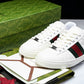 Guссi Ace Web 'Embossed White Monogram'