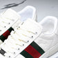 Guссi Ace Web 'Embossed White Monogram'
