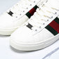 Guссi Ace Web 'Embossed White Monogram'