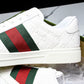 Guссi Ace Web 'Embossed White Monogram'