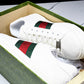 Guссi Ace Web 'Embossed White Monogram'