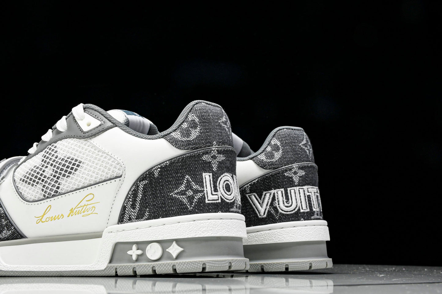 Louis Vuittоп Trainer Low Velcro Strap 'Monogram Denim Grey'
