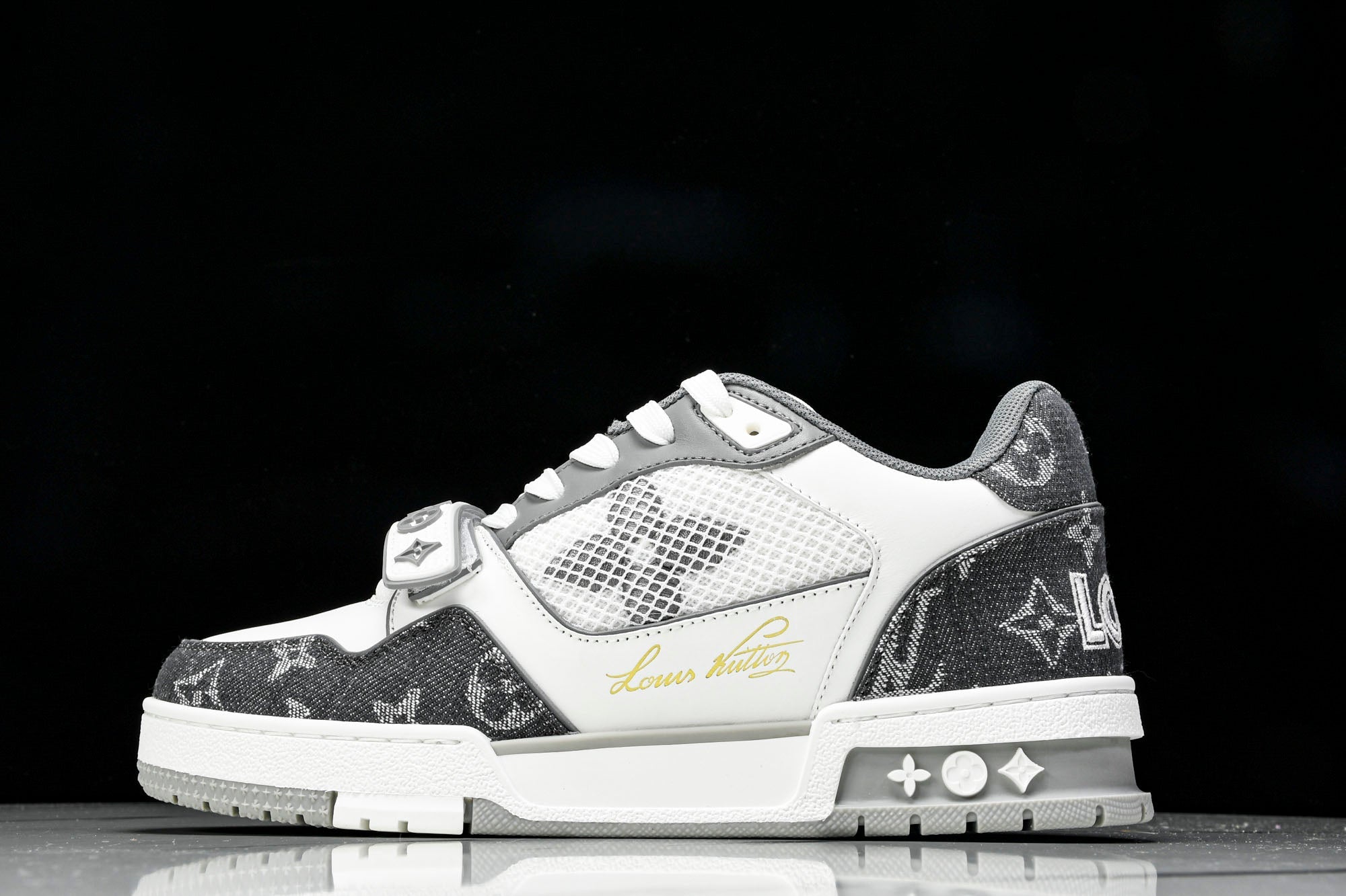 Louis Vuittоп Trainer Low Velcro Strap 'Monogram Denim Grey'