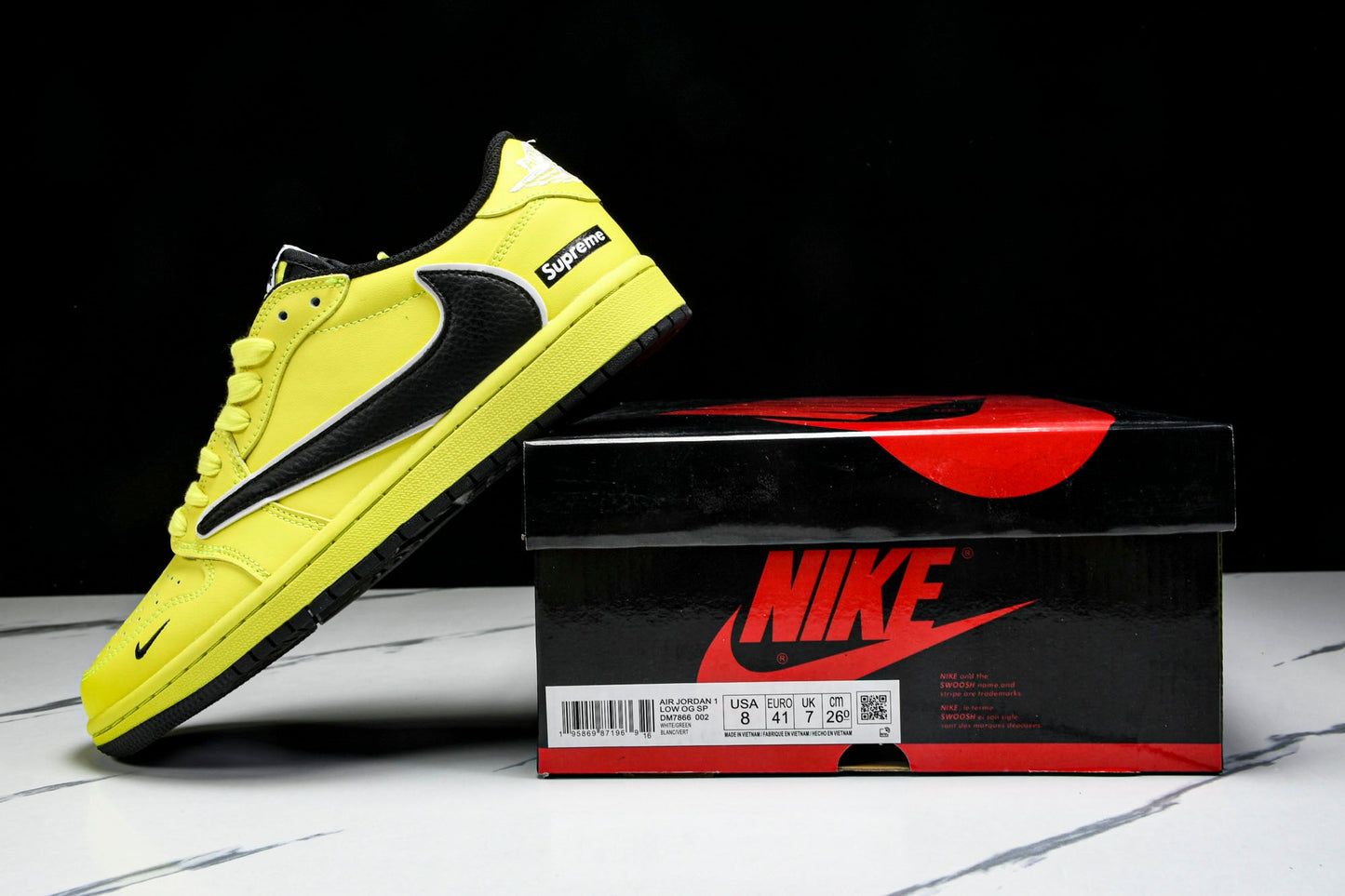 Travis Scott AJ1 Low x Supreme 'Yellow Black' (Custom)
