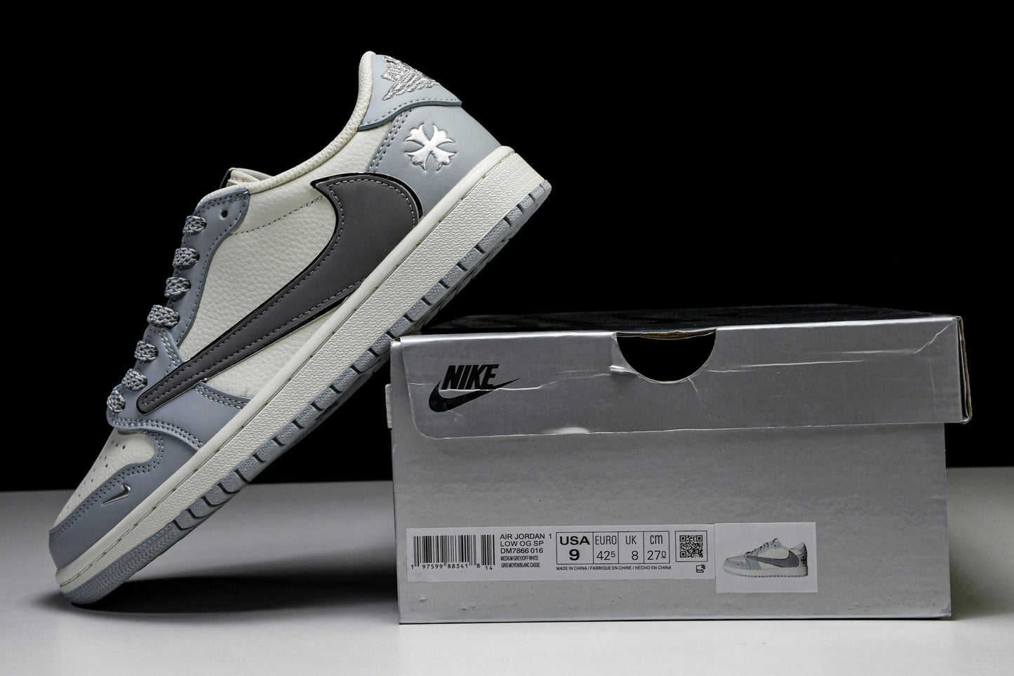 Travis Scott AJ1 Retro Low x Chrome Hearts (Custom) - UK 9 / US 10 / EU 44