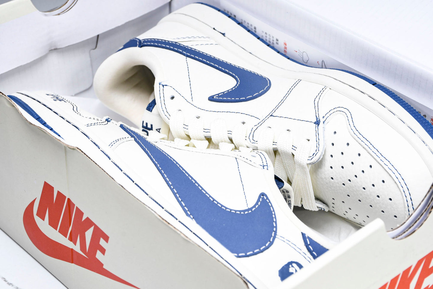 Travis Scott AJ1 Low x BAPE 'White Blue' (Custom)