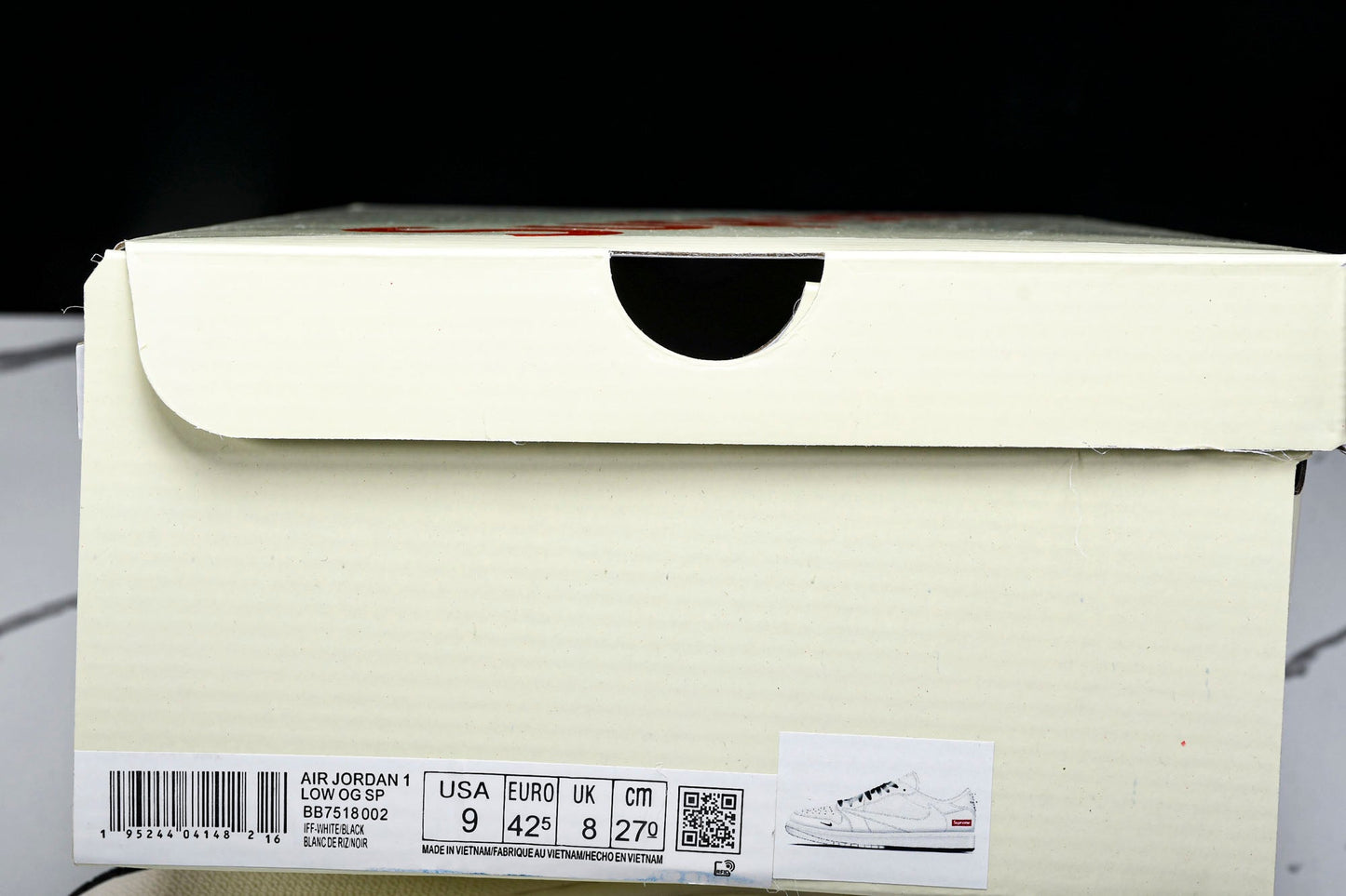 Travis Scott AJ1 Low x Supreme 'White Black Sole' (Custom)