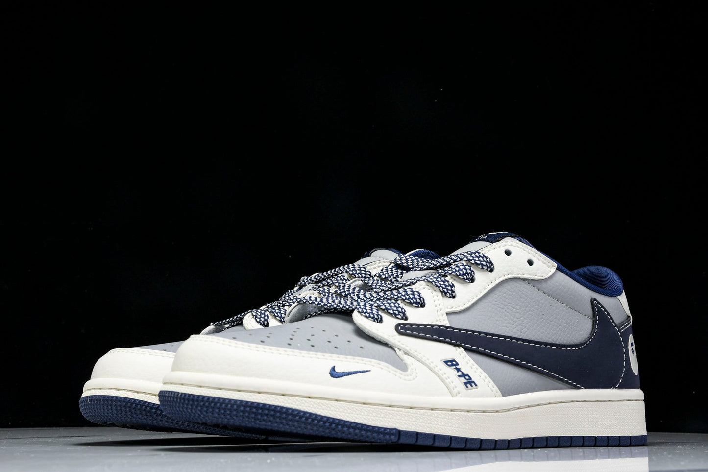 Travis Scott AJ1 Low x BAPE 'Grey Navy' (Custom)