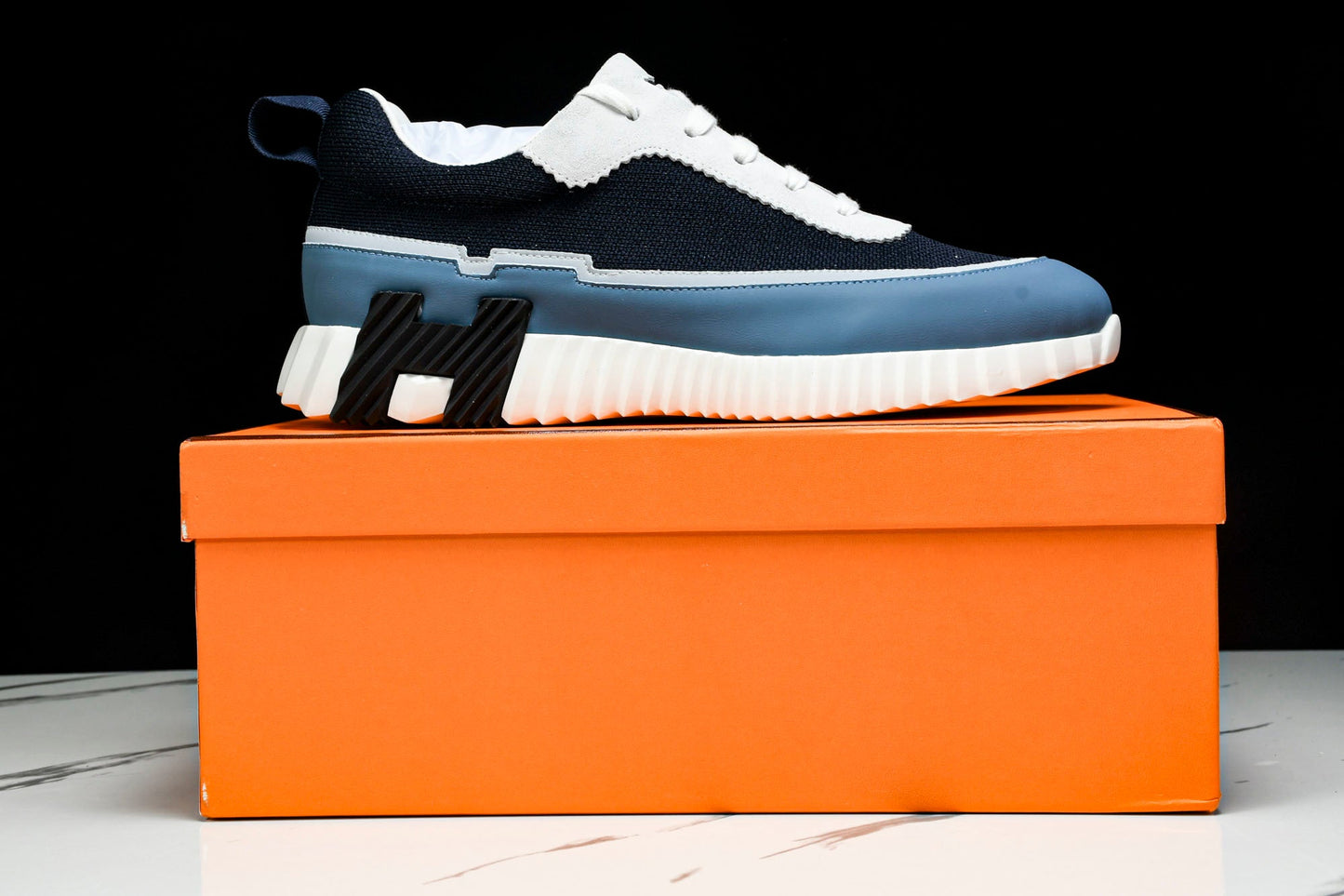 Нermès Bouncing Sneaker Panelled 'Marine Bleu Blanc'