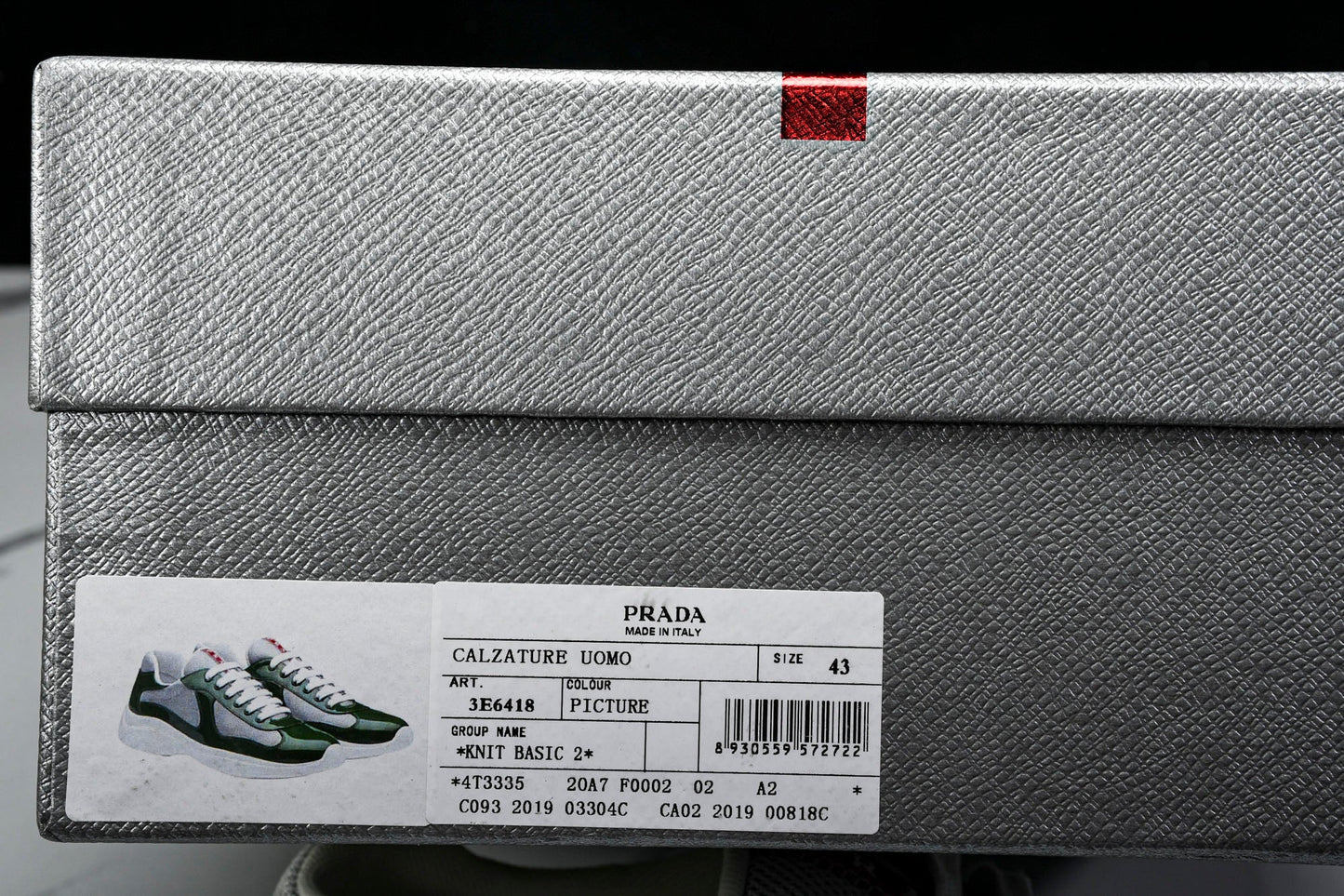 Prada America's Cup Sneaker 'Green Silver' - UK 4 / US 5 / EU 38