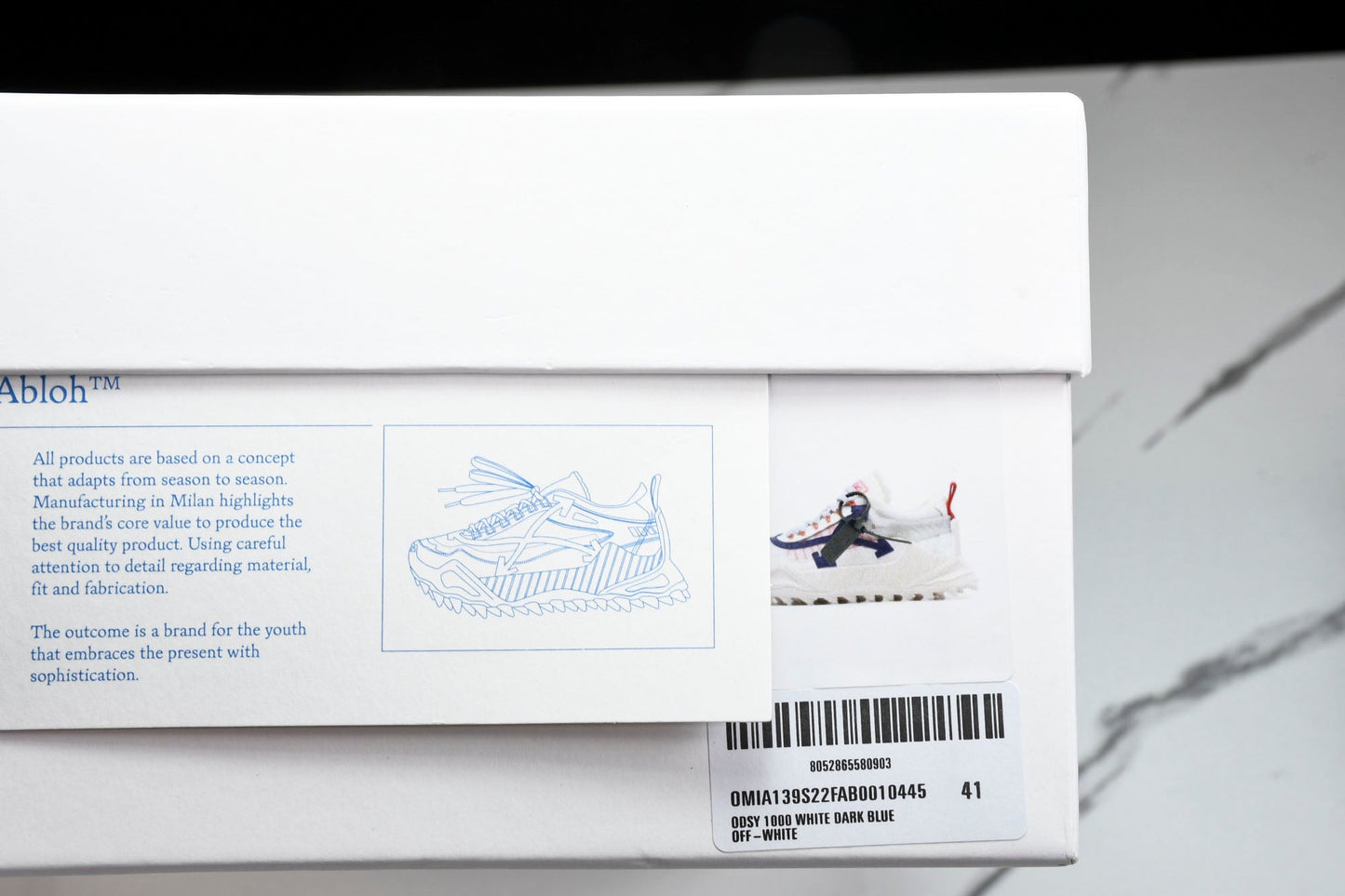 Off-White ODSY-1000 'White Dark Blue'