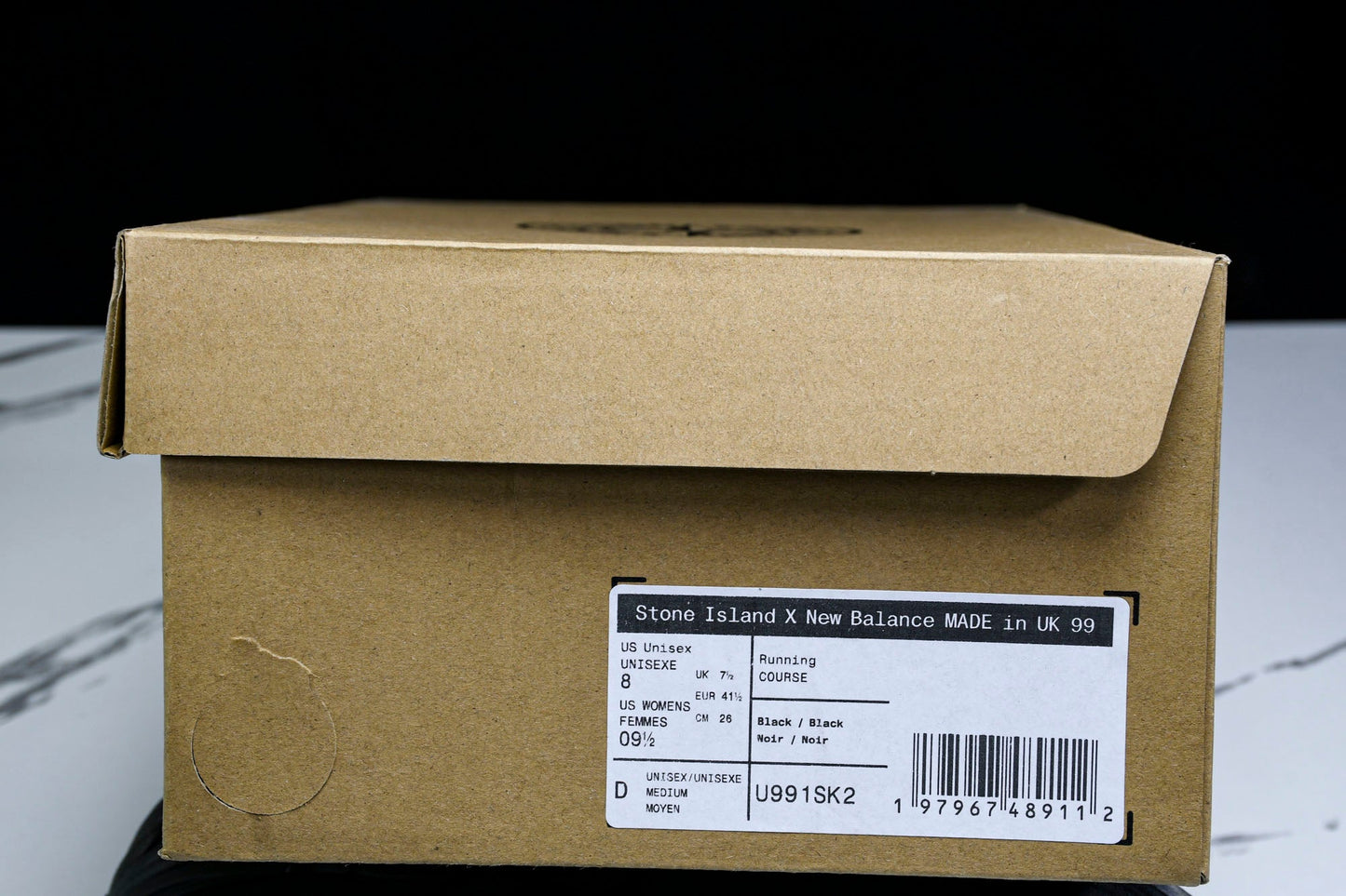 NB 991v2 x Stone Island 'Ghost Pack Black' - UK 3.5 / US 4 / EU 36
