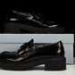 Prada Chocolate Patent Loafers 'Black'
