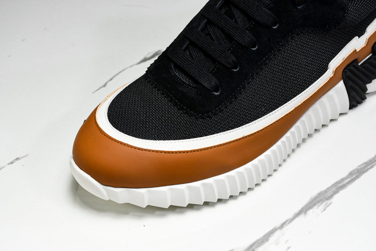 Hermès Bouncing Sneaker Panelled 'Noir Marron Blanc'