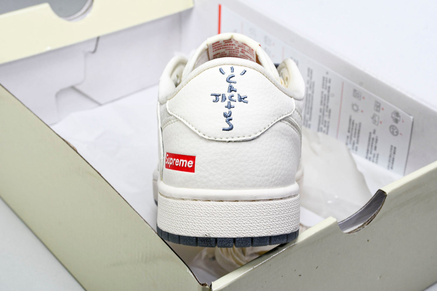 Travis Scott AJ1 Low x Supreme 'White Grey Sole' (Custom)