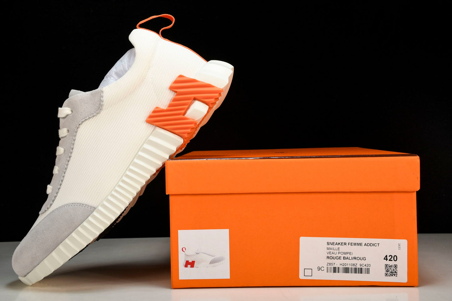 Hermès Bouncing Sneaker 'Blanc Orange Gris'