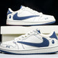 Travis Scott AJ1 Low x BAPE 'White Blue' (Custom)