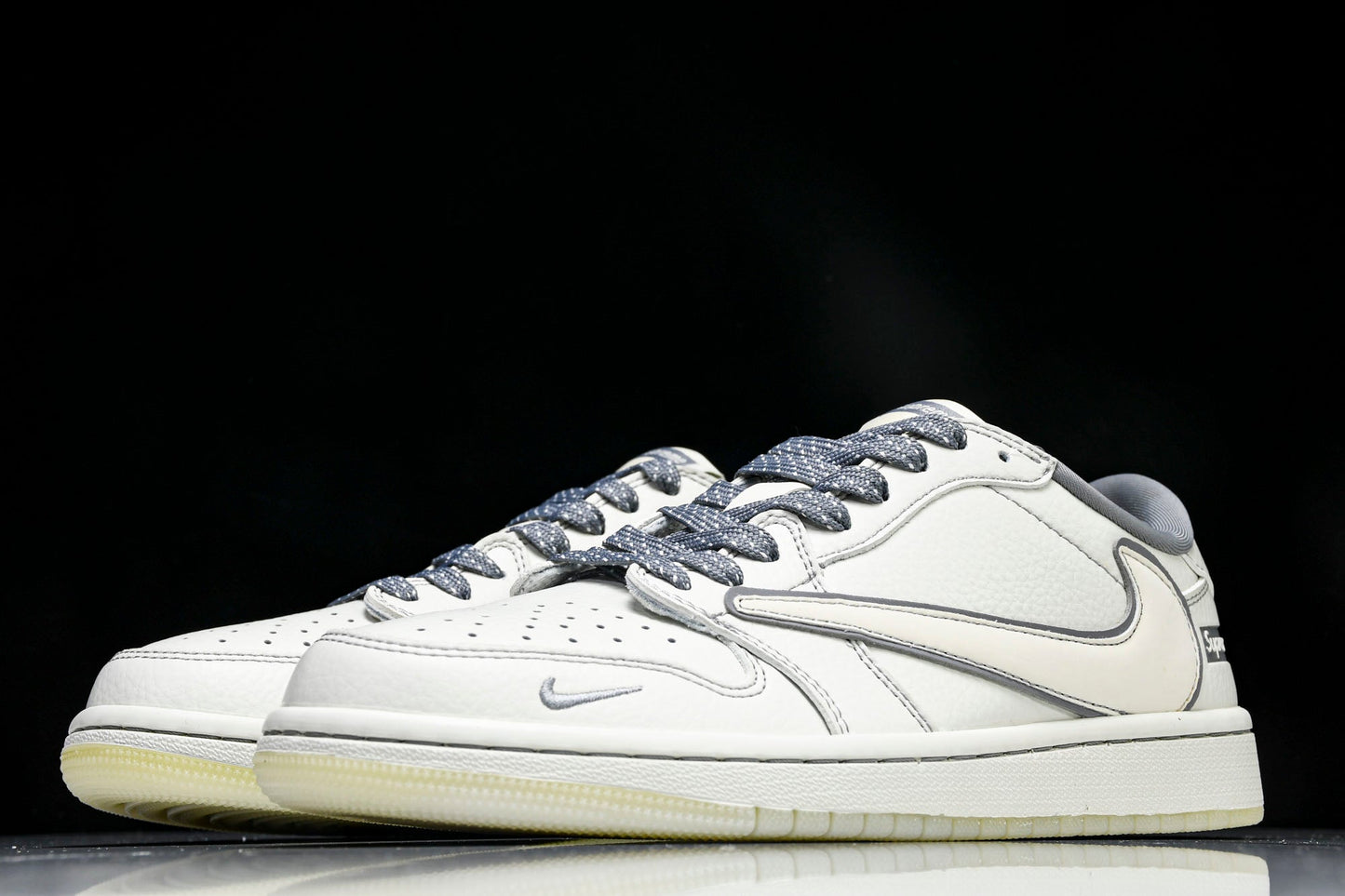 Travis Scott AJ1 Low x Supreme 'White Grey 3.0' (Custom)