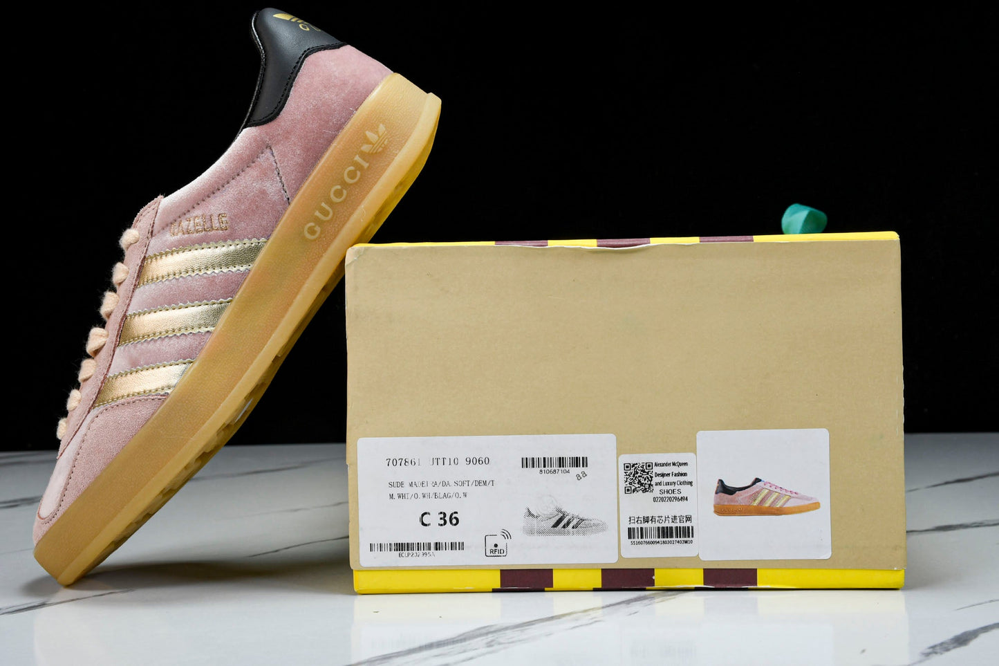 Guссi x Gazelle 'Pink Velvet' - UK 7.5 / US 8 / EU 41