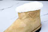 Prada Suede Booties 'Beige'