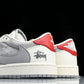 Travis Scott AJ1 Low x Stussy 'Grey White Red' (Custom)