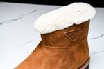 Prada Suede Booties 'Brown'