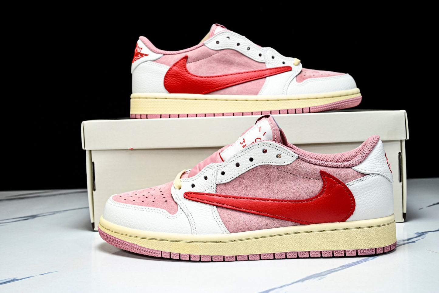 Travis Scott AJ1 Retro Low OG 'Tropical Pink'
