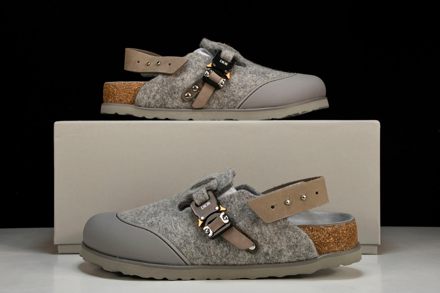 Birkenstock x D1or Tokio Mule Felted Wool 'Grey' - UK 6 / US 7 / EU 40