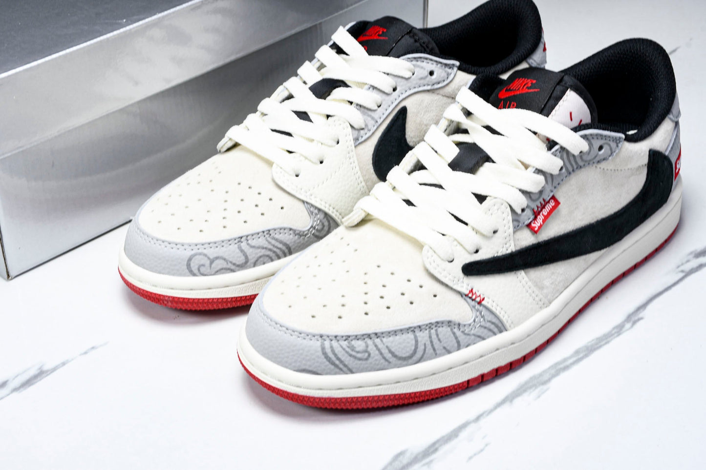 Travis Scott AJ1 Low x Year of The Snake x Supreme 'Grey Black' (Custom)