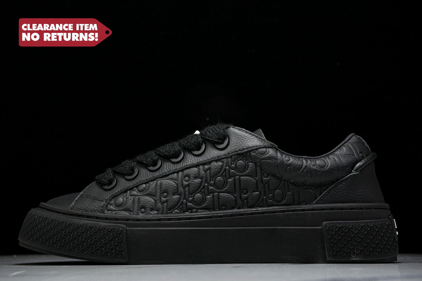 D1or B33 Gravity Leather 'Oblique Triple Black' - UK 8 / US 9 / EU 42