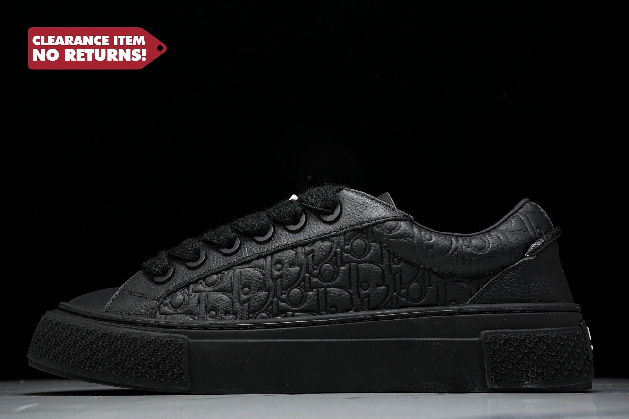 D1or B33 Gravity Leather 'Oblique Triple Black' - UK 8 / US 9 / EU 42