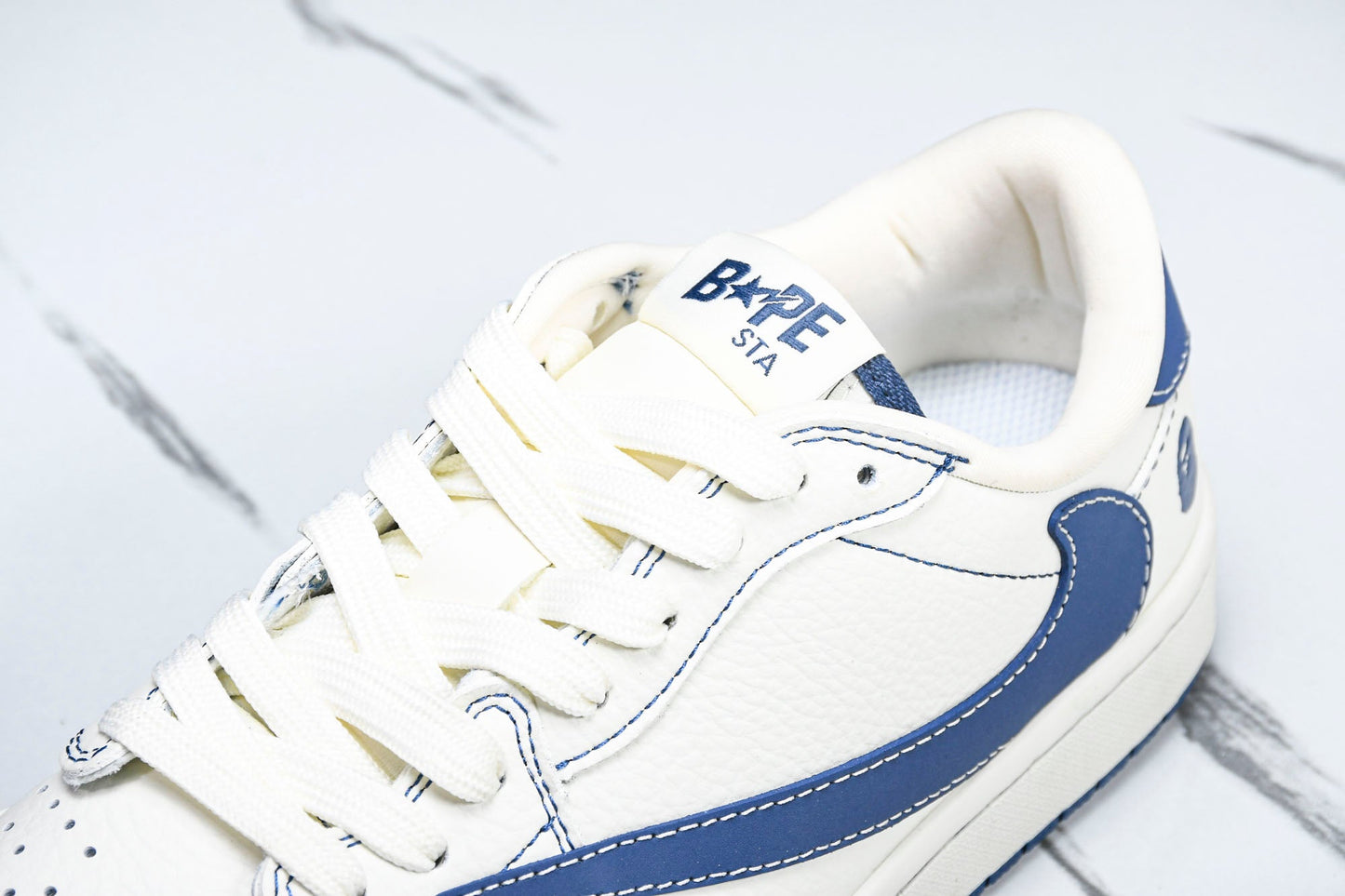 Travis Scott AJ1 Low x BAPE 'White Blue' (Custom)