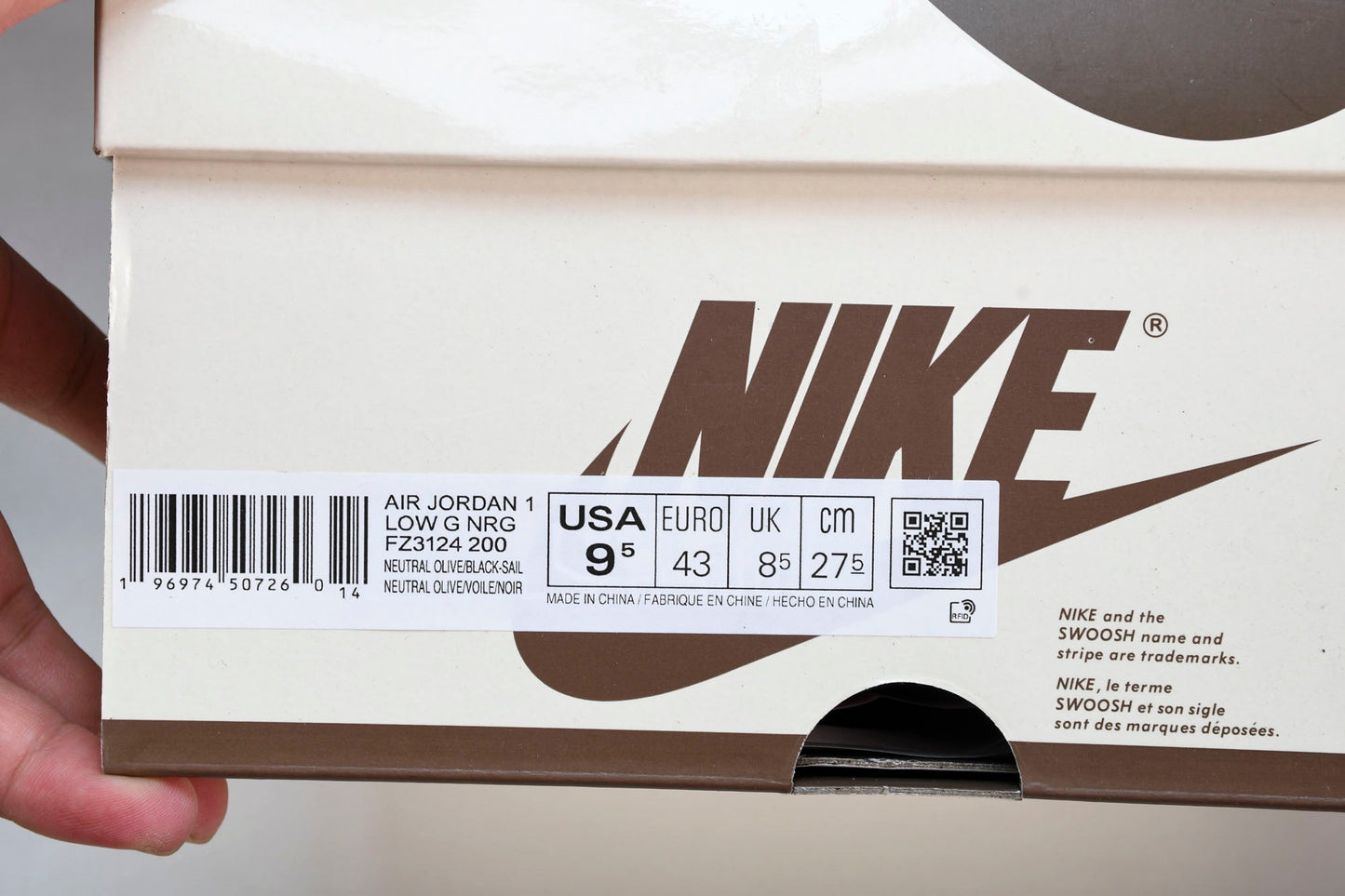 Travis Scott x AJ1 Low 'Golf' - UK W 3 (M 3.5) / US W 5.5 (M 4) / EU 36