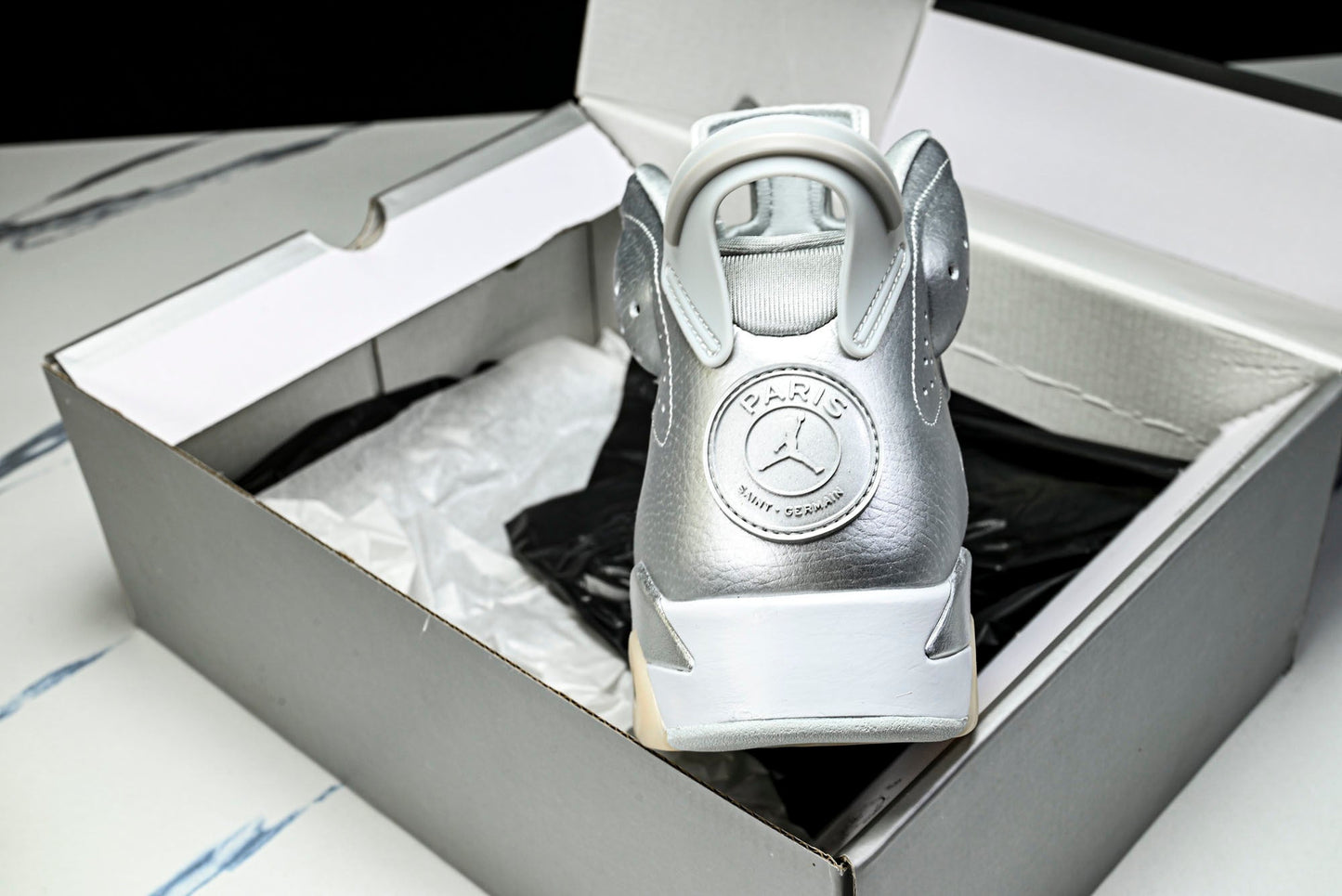 AJ6 Retro x PSG 'Metallic Silver'