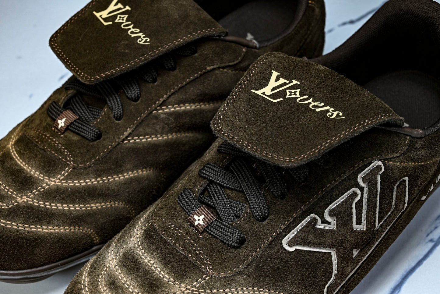 Louis Vuittоп Footprint Football Sneaker 'Brown Suede'