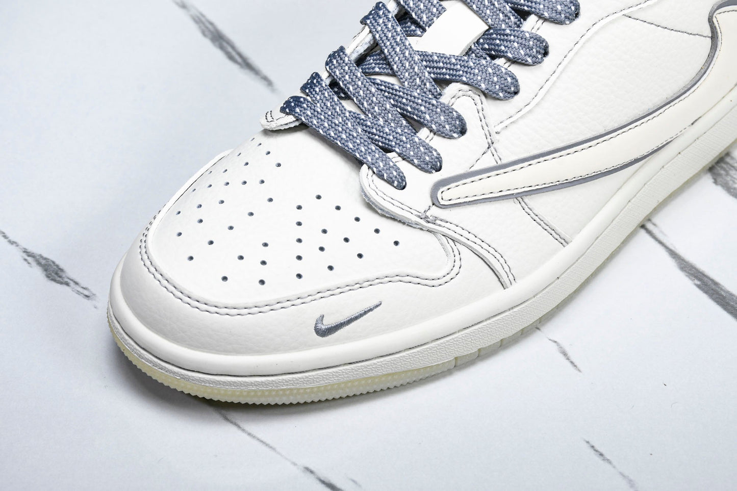 Travis Scott AJ1 Low x Supreme 'White Grey 3.0' (Custom)