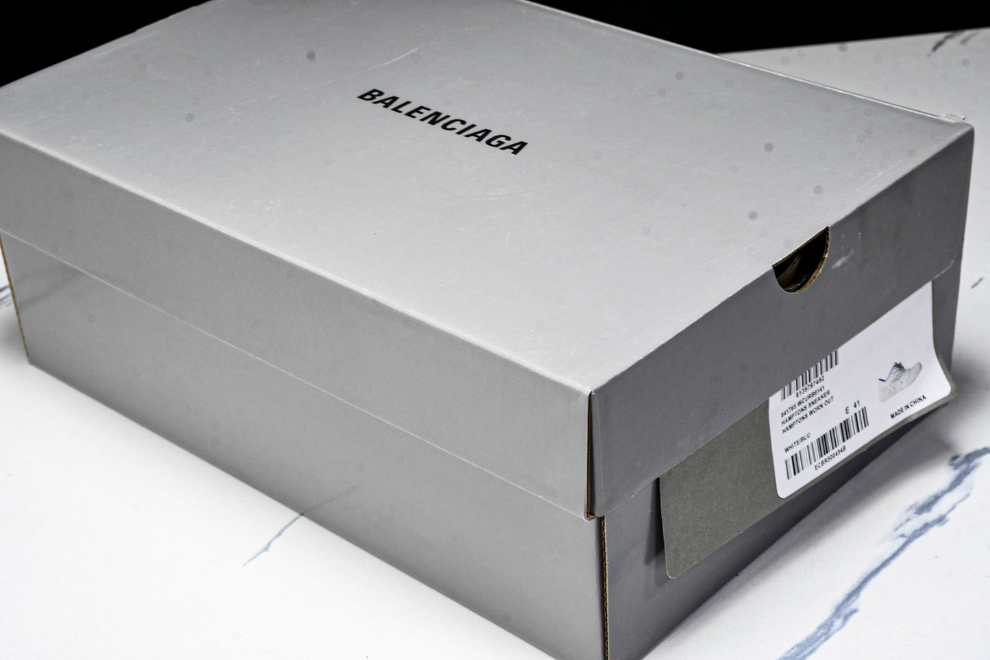 Вalenciaga Hamptons Worn-Out Sneaker 'White Blue'