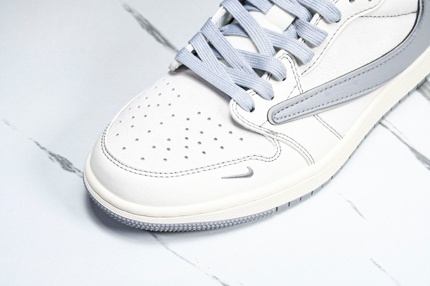 Travis Scott AJ1 Low x Supreme 'White Grey 2.0' (Custom)