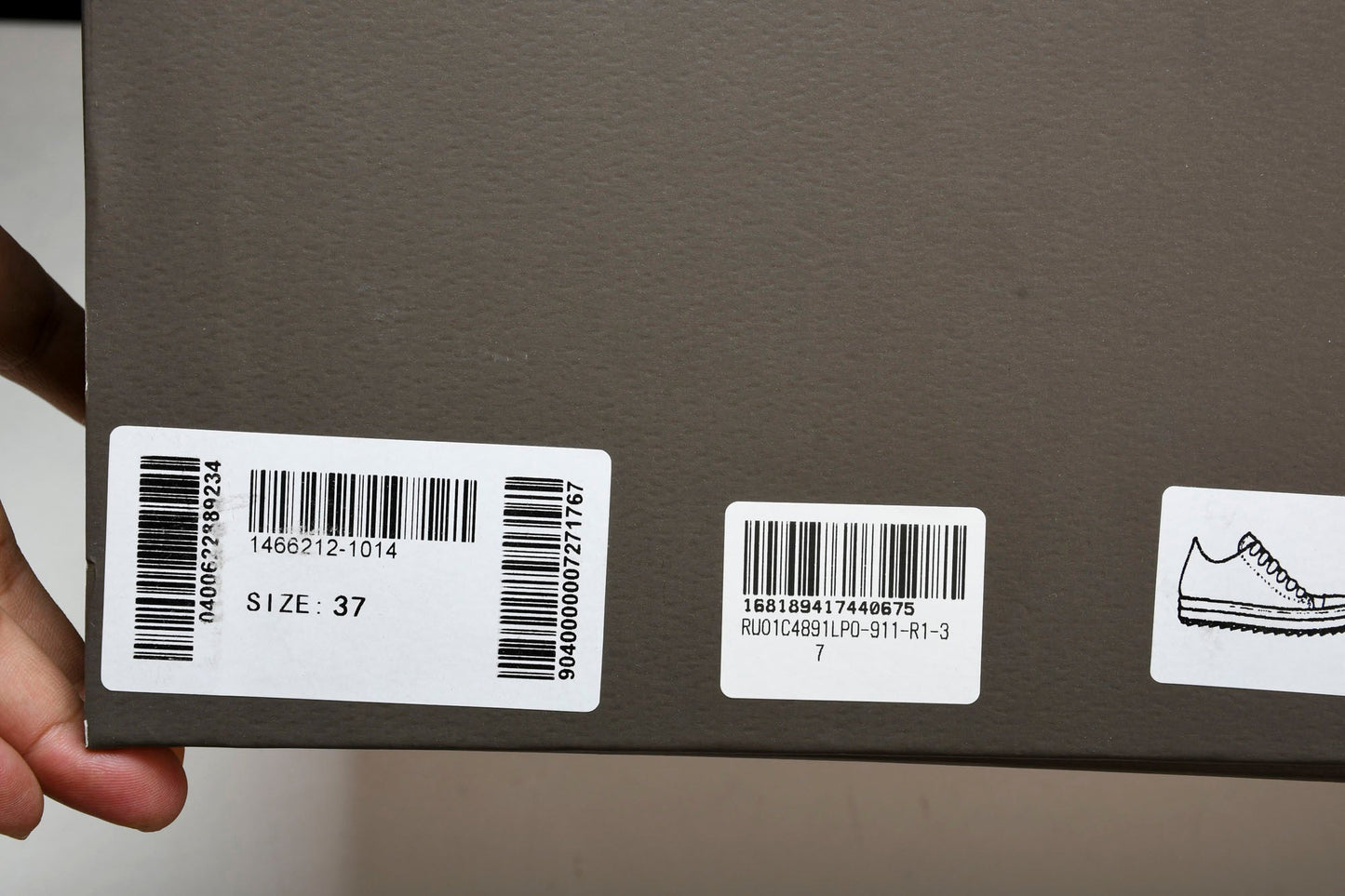 Rick Owens Ramones Low EDFU 'Black Milk' - UK 12 / US 13 / EU 46