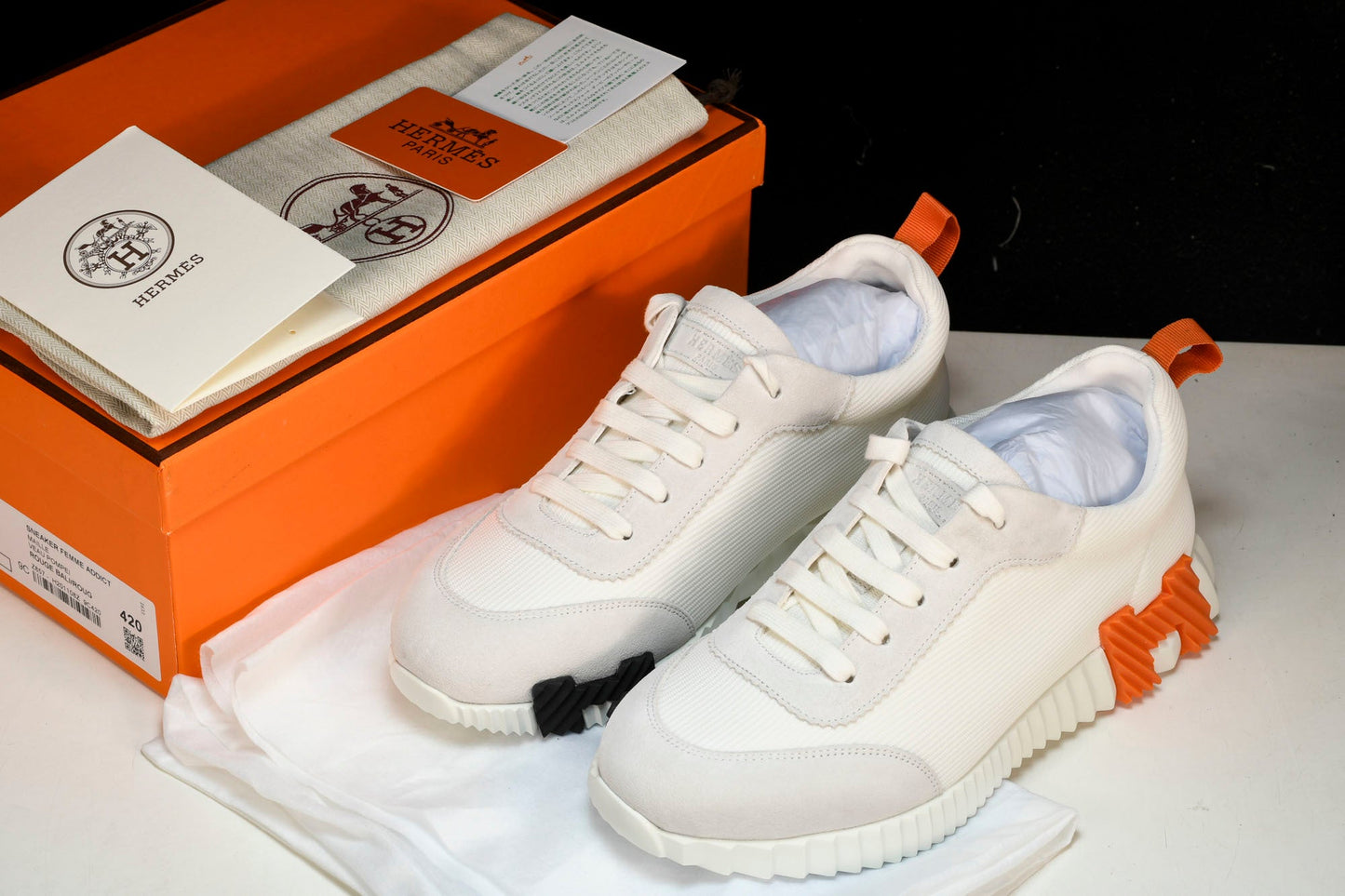 Hermès Bouncing Sneaker 'Blanc Orange'